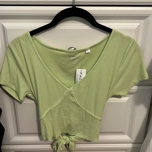 pacsun green tie back shirt
